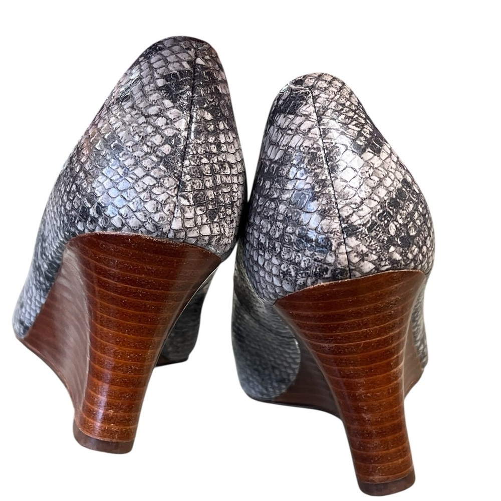 Cole Haan Lena snake print leather wedge heels - Picture 4 of 8